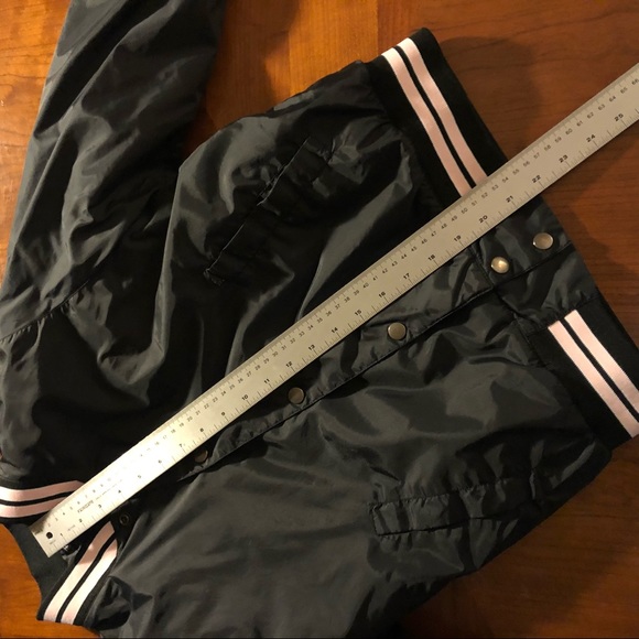 Full Tilt black pink trim bomber jacket size m - Picture 6 of 8